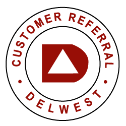 Delwest Customer Referral logo